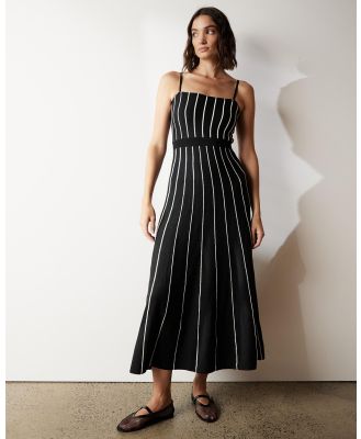 Atmos&Here - Gaelle Knit Midi Dress - Dresses (Black & White) Gaelle Knit Midi Dress