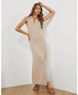 Atmos&Here - Grace Crochet Knit Midi Dress - Dresses (Beige) Grace Crochet Knit Midi Dress