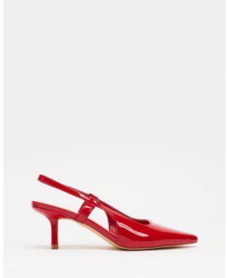 Atmos&Here - Ileana Leather Slingback Heels - Heels (Red Patent Leather) Ileana Leather Slingback Heels