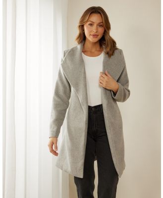 Atmos&Here - Iris Belted Wool Blend Coat - Coats & Jackets (Grey) Iris Belted Wool Blend Coat