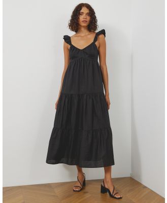 Atmos&Here - Isla Linen Blend Maxi Dress - Dresses (Black) Isla Linen Blend Maxi Dress