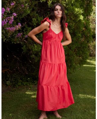 Atmos&Here - Isla Linen Blend Maxi Dress - Dresses (Red) Isla Linen Blend Maxi Dress