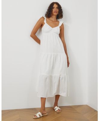 Atmos&Here - Isla Linen Blend Maxi Dress - Dresses (White) Isla Linen Blend Maxi Dress