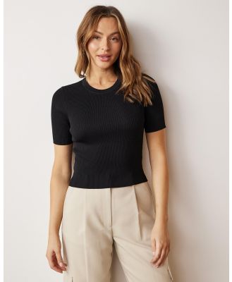 Atmos&Here - Jacie Knitted Top - Cropped tops (Black) Jacie Knitted Top