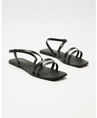Atmos&Here - Julie Asymmetric Sandals - Sandals (Black Leather) Julie Asymmetric Sandals