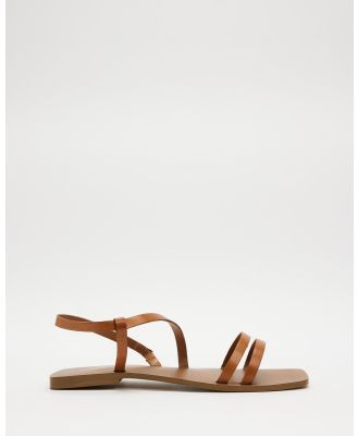 Atmos&Here - Julie Asymmetric Sandals - Sandals (Tan Leather) Julie Asymmetric Sandals