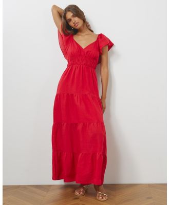 Atmos&Here - Kassie Flutter Sleeve Maxi Dress - Dresses (Red) Kassie Flutter Sleeve Maxi Dress