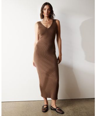 Atmos&Here - Keelie Knitted Midi Dress - Dresses (Chocolate) Keelie Knitted Midi Dress