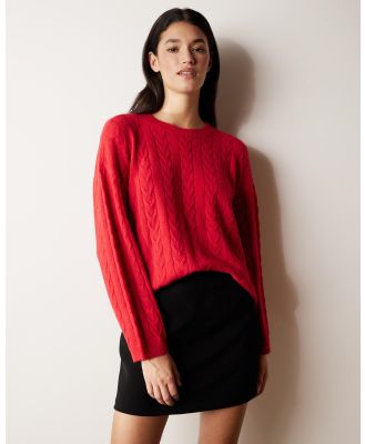 Atmos&Here - Kirra Cable Knit Jumper - Jumpers & Cardigans (Red) Kirra Cable Knit Jumper