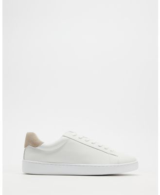 Atmos&Here - Leo Leather Sneakers  - Lifestyle Sneakers (White Leather & Grey Suede) Leo Leather Sneakers 