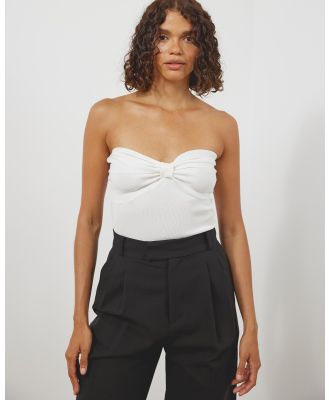 Atmos&Here - Lisa Knitted Bandeau Top - Tops (Soft White) Lisa Knitted Bandeau Top