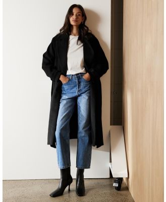 Atmos&Here - Lucinda Wool Blend Oversize Coat - Coats & Jackets (Black) Lucinda Wool Blend Oversize Coat