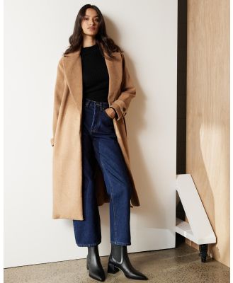 Atmos&Here - Lucinda Wool Blend Oversize Coat - Coats & Jackets (Camel) Lucinda Wool Blend Oversize Coat