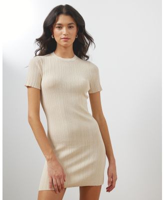 Atmos&Here - Marlo Knitted Mini Dress - Dresses (Beige) Marlo Knitted Mini Dress