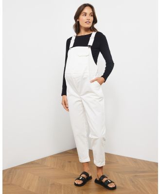 Atmos&Here Maternity  - Bobbie Maternity Overalls - Jumpsuits & Playsuits (White) Bobbie Maternity Overalls