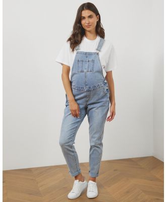 Atmos&Here Maternity  - Charlie Maternity Denim Overalls - Jumpsuits & Playsuits (Mid Blue Wash) Charlie Maternity Denim Overalls