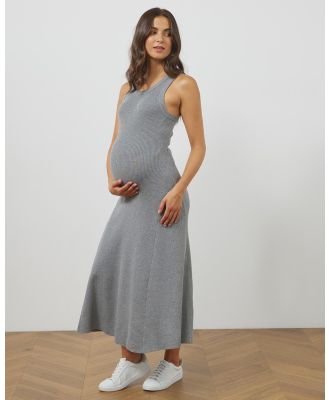 Atmos&Here Maternity  - Maternity Nala A Line Knit Midi Dress - Dresses (Grey Marle) Maternity Nala A-Line Knit Midi Dress