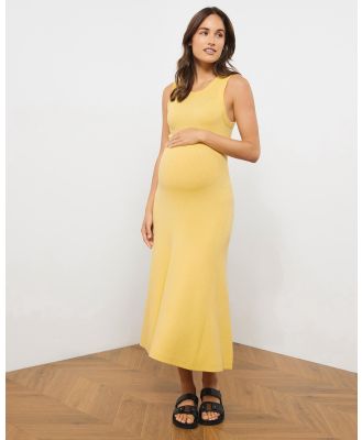Atmos&Here Maternity  - Maternity Nala A Line Wool Blend Knit Dress - Dresses (Butter) Maternity Nala A-Line Wool Blend Knit Dress