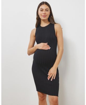 Atmos&Here Maternity  - Maternity Rosie Knit Mini Dress - Dresses (Black) Maternity Rosie Knit Mini Dress