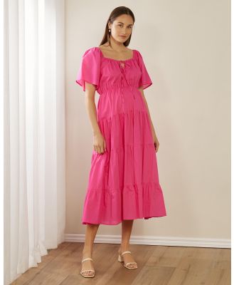 Atmos&Here Maternity  - Maternity Sarah Dress - Dresses (Hot Pink) Maternity Sarah Dress