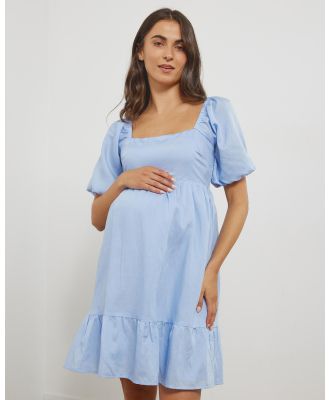 Atmos&Here Maternity  - Romee Maternity Mini Dress - Dresses (Light Blue) Romee Maternity Mini Dress