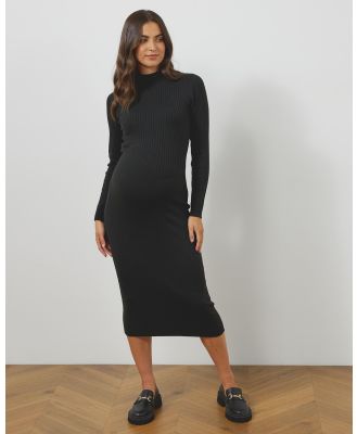 Atmos&Here Maternity  - Romi Maternity Knitted Midi Dress - Dresses (Black) Romi Maternity Knitted Midi Dress