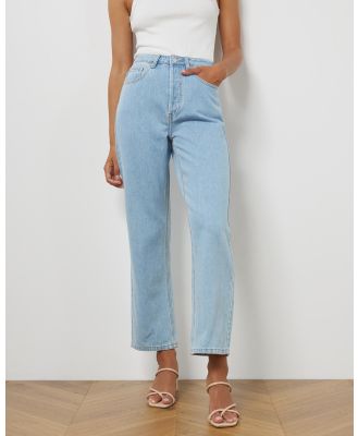Atmos&Here - Milla Straight Leg Jeans - Crop (Faded Light Wash) Milla Straight Leg Jeans
