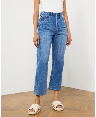 Atmos&Here - Milla Straight Leg Jeans - Crop (Mid Wash Denim) Milla Straight Leg Jeans
