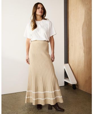 Atmos&Here - Myka Stripe Maxi Skirt - Skirts (Oat & White) Myka Stripe Maxi Skirt