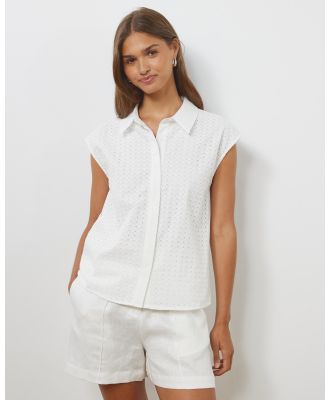 Atmos&Here - Odette Embroidered Shirt - Tops (White) Odette Embroidered Shirt
