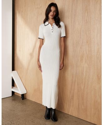 Atmos&Here - Olaria Contrast Knit Midi Dress - Dresses (Cream & Black) Olaria Contrast Knit Midi Dress