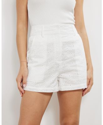 Atmos&Here - Pearl Broiderie Lace Shorts - Shorts (Off White) Pearl Broiderie Lace Shorts
