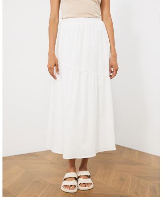 Atmos&Here - Sophie Linen Blend Skirt - Skirts (White) Sophie Linen Blend Skirt