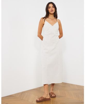 Atmos&Here - Tahlia Linen Blend Maxi Dress - Dresses (Beige Stripe) Tahlia Linen Blend Maxi Dress