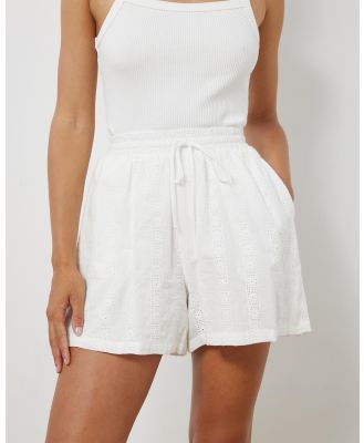 Atmos&Here - Tallulah Broderie Shorts - High-Waisted (White) Tallulah Broderie Shorts