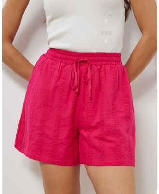 Atmos&Here - Tallulah Broiderie Shorts - Shorts (Raspberry Pink) Tallulah Broiderie Shorts