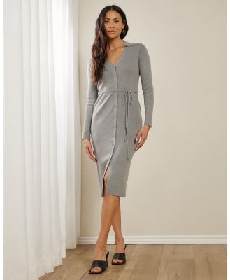 Atmos&Here - Vera Knit Midi Dress - Dresses (Grey) Vera Knit Midi Dress
