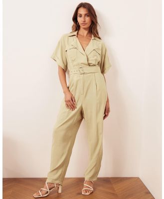Atmos&Here - Zoey Tailored Jumpsuit - Jumpsuits & Playsuits (Beige) Zoey Tailored Jumpsuit
