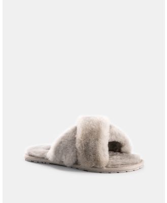 AusWooli Ugg Boots - Brighton Sheepskin Wool Slippers - Slippers & Accessories (Light Grey) Brighton Sheepskin Wool Slippers