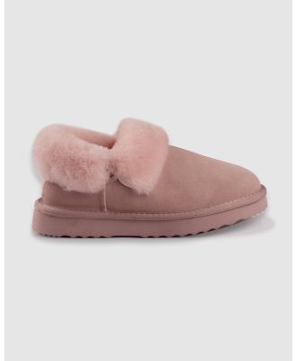 AusWooli Ugg Boots - Coogee Sheepskin Wool Ankle Slippers - Boots (Pale Pink) Coogee Sheepskin Wool Ankle Slippers