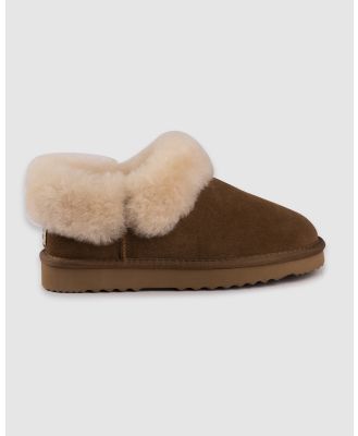 AusWooli Ugg Boots - Coogee Sheepskin Wool Ankle Slippers - Boots (Tan) Coogee Sheepskin Wool Ankle Slippers