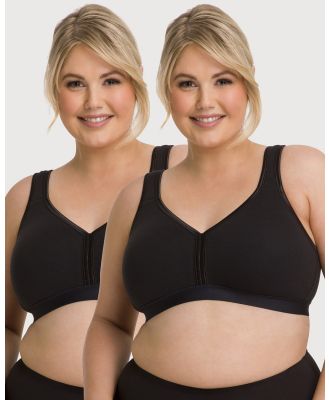 Ava & Audrey  - Faye Cotton Wire free Support Bra 2 Pack - Lingerie (Black) Faye Cotton Wire-free Support Bra 2-Pack