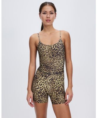 AVE Active - Leopard Short Yoga One Piece - All onesies (Leopard Print) Leopard Short Yoga One-Piece