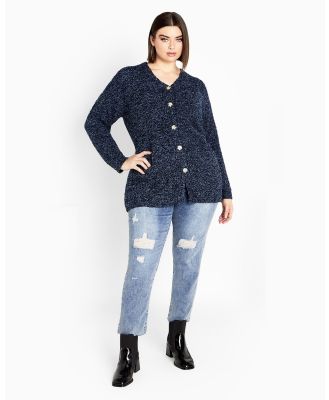 Avenue - Amber Boucle Cardigan - Jumpers & Cardigans (Blue) Amber Boucle Cardigan