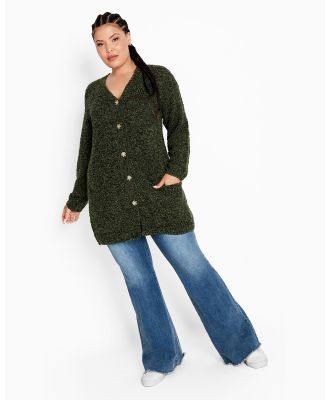Avenue - Amber Boucle Cardigan - Jumpers & Cardigans (Green) Amber Boucle Cardigan