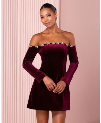 Azzurielle - Alaric Long Sleeve Mini Dress - Dresses (Grape) Alaric Long Sleeve Mini Dress