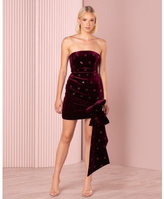 Azzurielle - Caily Strapless Bow Mini Dress - Dresses (Wine) Caily Strapless Bow Mini Dress