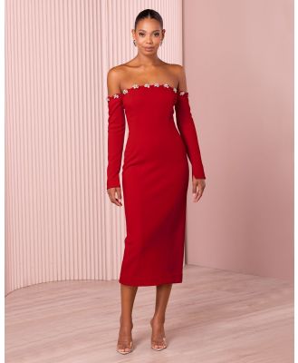 Azzurielle - Ulyana Off Shoulder Midi Dress - Dresses (Red) Ulyana Off Shoulder Midi Dress