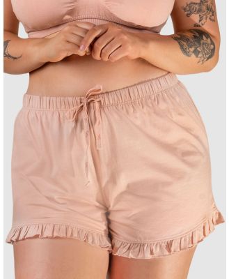 B Free Intimate Apparel - 100% Cotton Frill Shorts - Sleepwear (Nude) 100% Cotton Frill Shorts