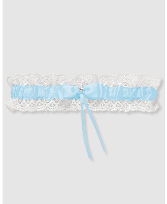B Free Intimate Apparel - Bridal Garter Vintage Lace - Wedding & Bridal (Baby Blue) Bridal Garter Vintage Lace